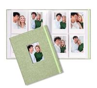 Vienrose Mini Álbum de Fotos Polaroid 104 Bolsillos 86x54mm, Compatible con Fujifilm Instax Mini, Polaroid Snap, Kodak y HP Sprocket, Ideal para Bodas y Recuerdos Familiares, Verde Paquete de 1
