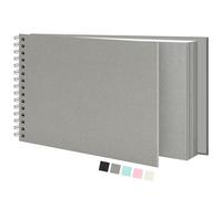 Vienrose Scrapbook Álbum (20.5 x 28 cm) para Fotos y Recuerdos - Cubierta Texturizada, Ideal para Bodas, Bebés, Viajes y Mascotas (40 Hojas/80 Páginas, Gris)