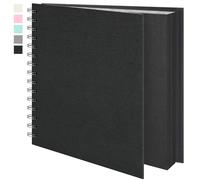 Vienrose Scrapbook Álbum (20 x 20 cm) para Fotos y Recuerdos - Cubierta Texturizada, Ideal para Bodas, Bebés, Viajes y Mascotas (20 Hojas/40 Páginas, Negro)