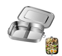 Vientiane 800 ml Fiambrera De Acero Inoxidable, Acero Inoxidable Lunch Box, Inoxidable Fiambrera Metálica, Fiambrera Metalica Hermetica, para Pícnic Al Aire Libre, Adultos y Niños (Dos Cuadrados)