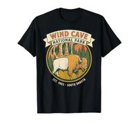 Viento Cueva National Park South Dakota Vintage Bisonte Badge Art Camiseta