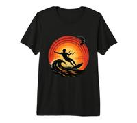 Viento Infinito y energía oceánica Kitesurf Atardecer Camiseta Premium