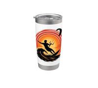 Viento infinito y energía oceánica Kitesurf Atardecer Vaso térmico de acero inoxidable de doble pared