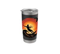 Viento infinito y energía oceánica Kitesurf Atardecer Vaso térmico de acero inoxidable de doble pared