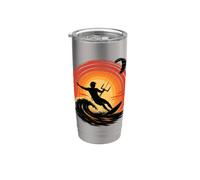 Viento infinito y energía oceánica Kitesurf Atardecer Vaso térmico de acero inoxidable de doble pared