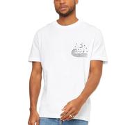 VIENTO Ocean Vibes Camiseta para Hombre (FR/ES, Letras, XL, Regular, Regular, Blanco)