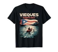 Vieques Puerto Rico Island Souvenir Bandera Puertorriqueña Camiseta