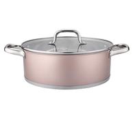 VIER- CACEROLA INOXIDABLE 24CM diámetro * 8cm altura, interior pulido con escala medidora, capacidad 3,62 Litros (122 Oz) Inducción