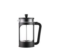 Vier - Cafetera/tetera de prensa francesa de 1 litro / 34 Oz. Vidrio borosilicato resistente al calor. Filtro acero inoxidable y cubierta negra.