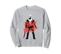 Viernes 13 Halloween Diseño Horror Clásico Sudadera, Unisex para Adultos, Gris Jaspeado, XXL