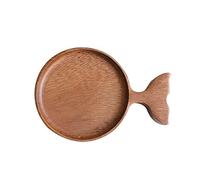 Vierte la salsa en el plato, plato redondo de madera para pescado, creativo, retro, pintado a mano, para salsas, salsas, salsas, aderezos de ensalada ()
