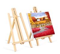 Viesap Caballete de pintura de sobremesa para Niños, 2Pack, 40cm, Caballete Plegable de Madera de Pino Macizo, para la presentación de lienzos y marcos, Exhibiciones