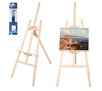 Viesap Caballete Pintura, 150 CM Profesional, Madera, Niños, Lienzo, Plegable, Altura Ajustable.