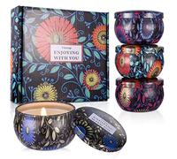 Viesap Velas Aromaticas, 4PCS Cera de Soja 100% Natural, Vela Aromática Caja de Regalo, Mujer Velas Perfumadas, Aromaterapia Relajación Baño Yoga Acción de Gracias Navidad Día de San Valentín Regalos