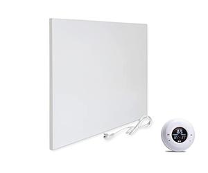 VIESTA® H300 Calefacción por infrarrojos 300 W - Panel 50×60 cm, Carbon Crystal, sin marco, pared/techo, IP20, TÜV/GS, protección contra sobrecalentamiento, incl. termostato inalámbrico TH20
