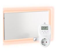 VIESTA® H500 Calefacción por infrarrojos 500 W - Panel 45×90 cm, Carbon Crystal, sin marco, pared/techo, IP20, TÜV/GS, protección contra sobrecalentamiento, incl. termostato enchufable TH12 (7 días)