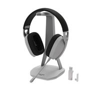 Vieta Pro Auriculares Gaming inalambricos Bluetooth con microfono, Soporte, Luces RGB. Cascos Gaming Diadema compatibles ps5, pc, Xbox. 40h autonomía, USB Tipo C, Sonido Envolvente Nova. (Gris)
