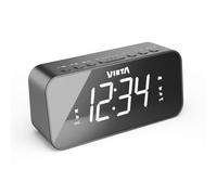 Vieta Pro | Despertador Digital con Radio FM Autotune y Altavoz Integrado de Sobremesa para mesita de Noche con Pantalla Display LED con Reloj y 2 Alarmas. Modo sueño y botón Snooze | VHAL300 Negro