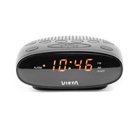 Vieta Pro | Despertador Digital con Radio FM y Altavoz Integrado de Sobremesa para mesita de Noche con Pantalla Display LED Roja con Reloj y Alarma incorporada. Modo sueño y botón Snooze | VHAL100