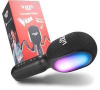 Vieta Pro Micrófono Inalámbrico Bluetooth con Altavoz Karaoke True Wireless. Micrófono Karaoke Infantil, 10H de Batería, Transmisor FM, Efectos de Luz y Sonido. | Micro Karaoke Party La Voz Negro