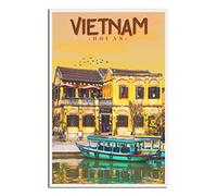 Vietnam Hoi An Old Town - Póster de viaje vintage para dormitorio, póster decorativo moderno, lienzo para decoración de pared, regalo