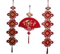 Vietnam Tet Fan Fieltro Ornamento Franela Roja Colgante Decoración