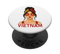 Vietnamese Girl Vietnam Flag Vietnamese Girlfriend Wife PopSockets PopGrip Adhesivo