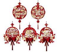 Vietnamese New Year Decorations 2026, Lunar Spring Festival Red Hanging Ornaments, Traditional TET Vietnam Door Sign for Home Restaurant Door Wall