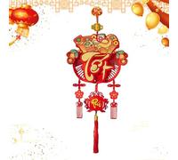 Vietnamese New Year Decorations - Lunar Festival Hanging Decor, Year Horse Ornaments, Felt Fabric Pendant with Tassel, Holiday Home with Traditional Symbol, Festive Display for Door Wall Office Room