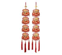Vietnamese New Year Door Hangings - Traditional Red Couplets for Home & Festival Decorations | 2pc Set for Living Room, Restaurant & Seasonal Events with Vibrant, Cultural Design