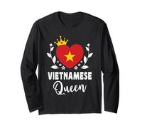 Vietnamese Queen Vietnam Flag Proud Vietnamese Woman Manga Larga
