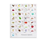 Vietnamese Writing Alphabet Poster Learn Language Basics Script Letters Chart Educational Wall Decor for Study Room Classroom Home(Unframed,12x18inch(30x45cm))
