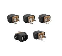 VIEUE Conector de Toma de Corriente Conector de Toma de Corriente DC-016 DC con Oreja DC016 Pin = 2.0 mm 3pin Dip Tamaño de la Aguja Adaptación 5.5mmx2.1mm Enchufe de alimentación (Color : 5PCS)
