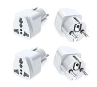 VIEVRE 4 adaptadores de viaje, adaptador de enchufe de China Alemania, adaptador universal para Estados Unidos, Reino Unido, Tailandia, Suiza, China, Italia, etc., color blanco