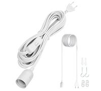 VIEVRE Portalámparas E27 de 5 m con cable e interruptor con cable de alimentación de 5 m y enchufe europeo, portalámparas con cable, portalámparas con interruptor, portalámparas con enchufe, color