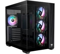 Thermaltake View 380 TG ARGB | Semitorre ATX de Doble Cámara | Compatible con Placas Base de Conectores Ocultos | 4 Ventiladores ARGB Lite de 120 mm Preinstalados | Negro