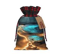 View under the moon - Bolsas de Navidad con cordón para aperitivos, bolsas reutilizables para regalos navideños, talla S