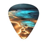 View Under The Moon - Juego de 12 púas de guitarra multigrosor, tono claro, sensación cómoda, fuerte resistencia al desgaste y dureza, viene con caja transparente