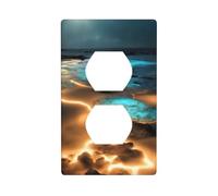 View Under The Moon - Kit de panel de pared dúplex de 11,4 x 7 cm, cubierta de enchufe de toma de corriente para interruptor de luz, (1 pieza).