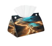 View under the moon printing Long Tissue Box Cover Leather Tissue Box Rectangular Servilleta Facial Almacenamiento de pañuelos Casa Oficina Coche Caja de pañuelos Cubierta Decorativa Contenedor