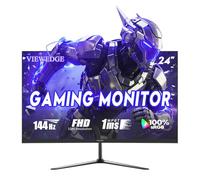 Viewedge Monitor gaming de 23,8 pulgadas, 144 Hz, 1 ms, 1080p IPS, 110% sRGB con HDR 10,DP HDMI, altavoz integrado, soporte FreeSync y pantalla de montaje en pared de 23,8 pulgadas