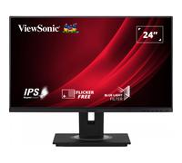 ViewSonic VG2448A-2 Monitor LED de oficina de 60,45 cm (23,8 pulgadas) Soporte versátil y 3 lados sin marco, Full HD, 16:9, 5 ms, IPS, 250 cd/m², 100 Hz, 99% SRGB, puerto de pantalla