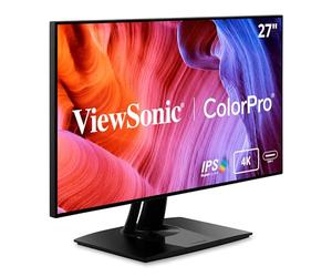 ViewSonic VP2768a-4K Monitor Profesional UHD de 27 Pulgadas y 2160p, 100% sRGB, validado por Pantone, Modo daltónico, USB Tipo C, HDMI, DisplayPort, Ethernet.
