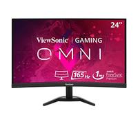 ViewSonic VX2468-PC-MHD Monitor Gaming Curvo HD de 24", 165 Hz, 1 ms, AMD FreeSync Premium, Doble Altavoz Integrado, 2 HDMI, DisplayPort