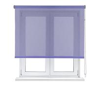VIEWTEX | Estor Enrollable Screen Apertura 10% Plata y Azul 90 X 250cm | Fabricado en España | Garantia 5 años