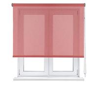 VIEWTEX Estor Enrollable Screen Apertura 10% Plata y Rojo 120 X 250cm - Fabricado en España - Garantia 5 años