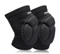 Viexpand 1 Par Rodilleras de Protección, Esponja Gruesa Antideslizante, Ajustables Rodilleras Transpirables, Protección para la Rodilla Anti-colisión Engrosamiento para Ciclismo, yoga,Negro,S