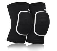 Viexpand 2 piezas Rodilleras,Rodilleras Elásticas Transpirables con Protección Ajustable, Protege y Estabiliza la Rodilla,Adecuado Tanto para Hombres Como para Mujeres,Para Danza Fútbol Yoga Negro,L