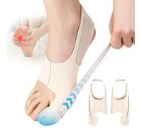 Viexpand 2 unidades de vendaje corrector con banda para el talón, Calcetines Hallux Valgus, calcetines de alineación Hallux del pie Ajustable,para Alivio de Valgus, Mujeres y Hombres(Colorpiel)