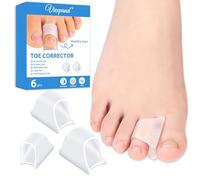 Viexpand 3 Tamaños Diferentes Corrector de Dedos en Martillo,Enderezador Gel Blando, Férulas para Dedo de Los Pies,Cómodo de Llevar, Protector Dedos Pie, Fácil de Usar,Antideslizante (Transparente)